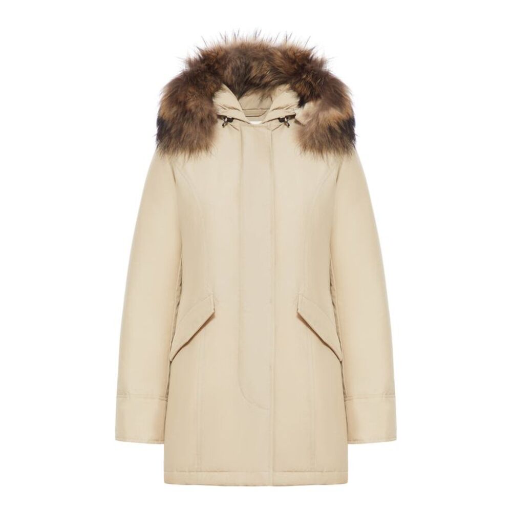 Woolrich Women Arctic Parka In Ramar Cloth With Removable Fur